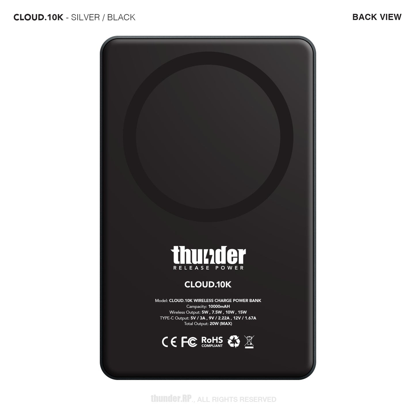 CLOUD.5K Wireless Charge Power Bank - 10000mAh