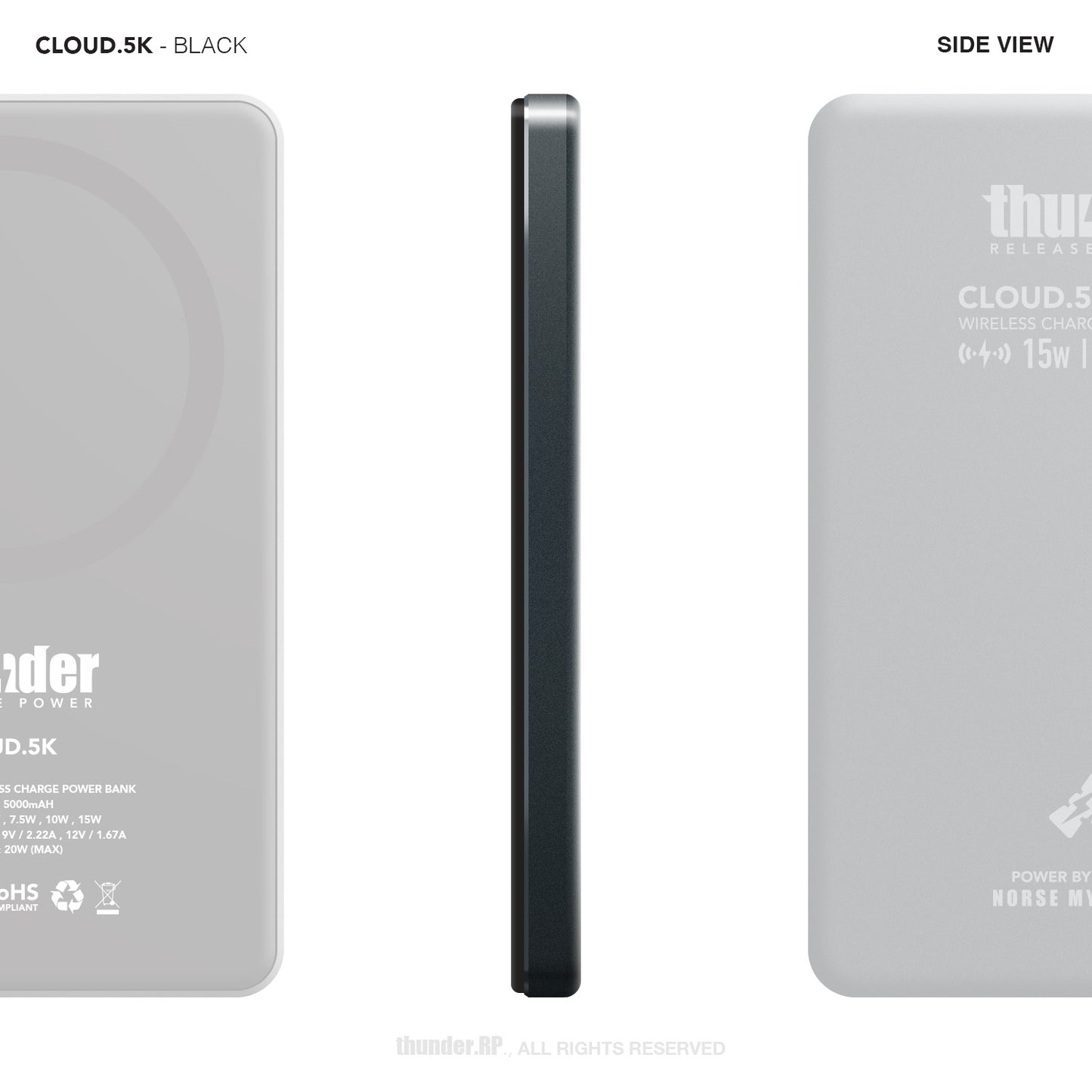 CLOUD.5K Wireless Charge Power Bank - 5000mAh