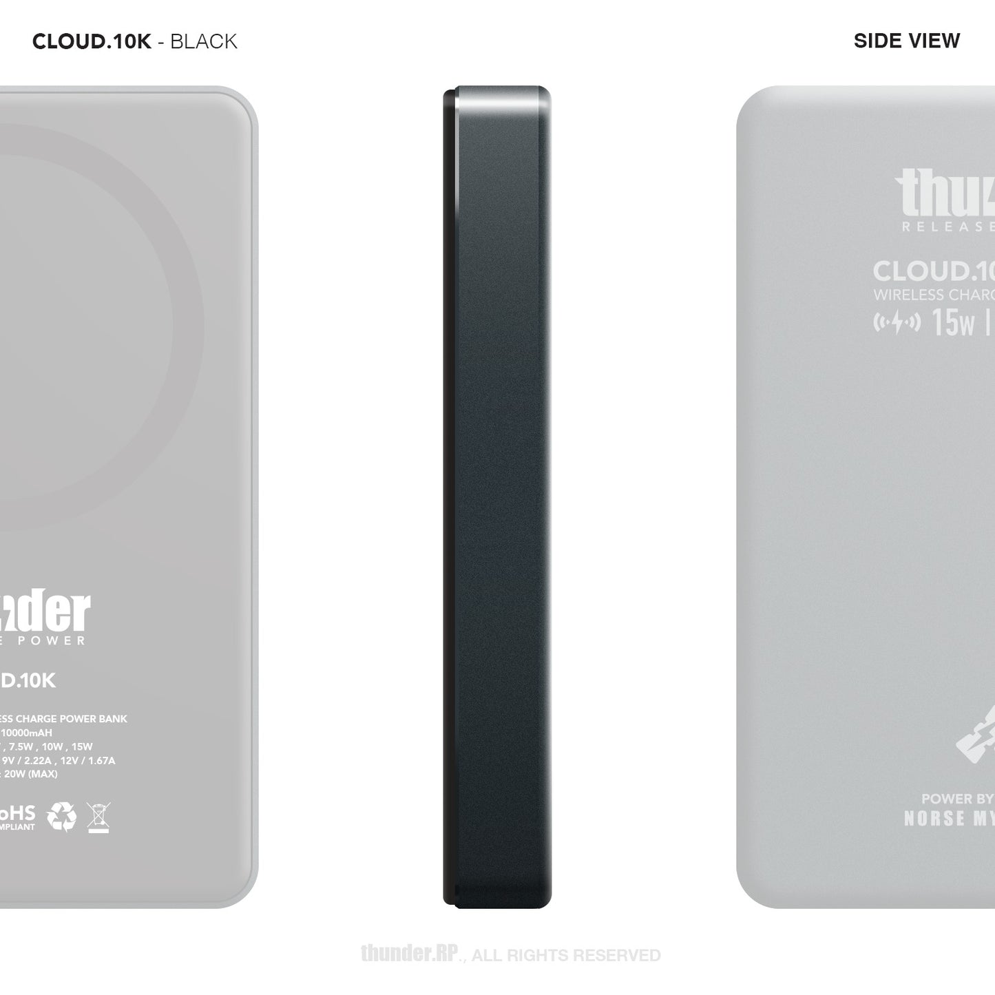 CLOUD.5K Wireless Charge Power Bank - 10000mAh
