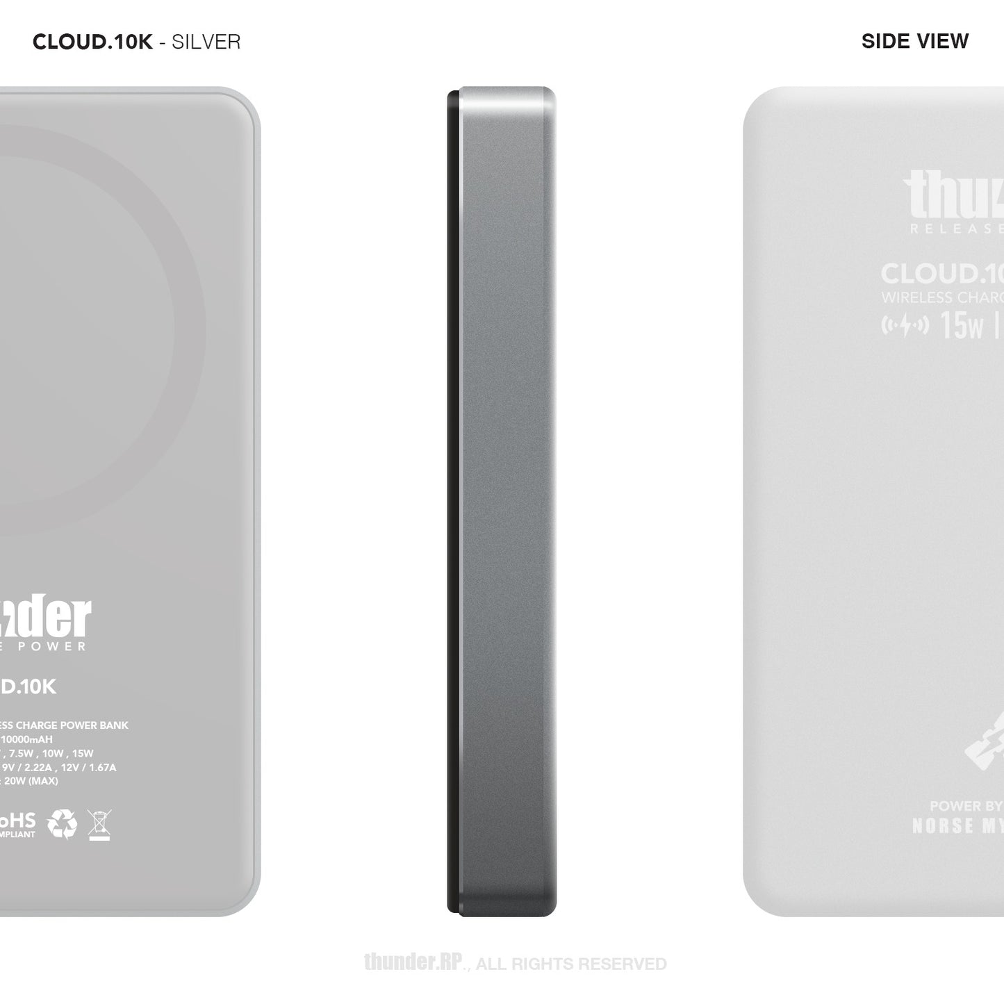 CLOUD.5K Wireless Charge Power Bank - 10000mAh