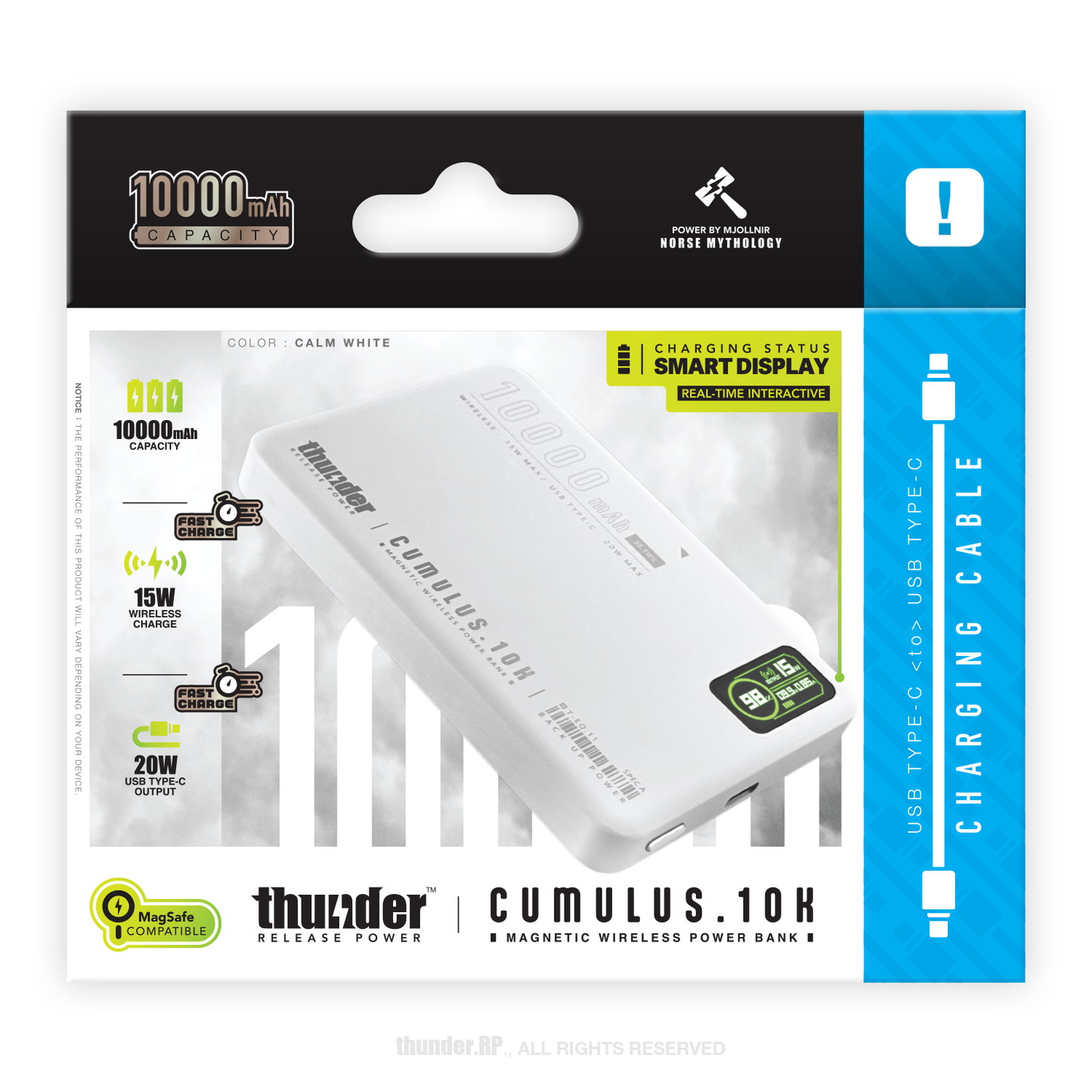 CUMULUS.10K MAGNETIC Wireless Charge Power Bank - 10000mAh New
