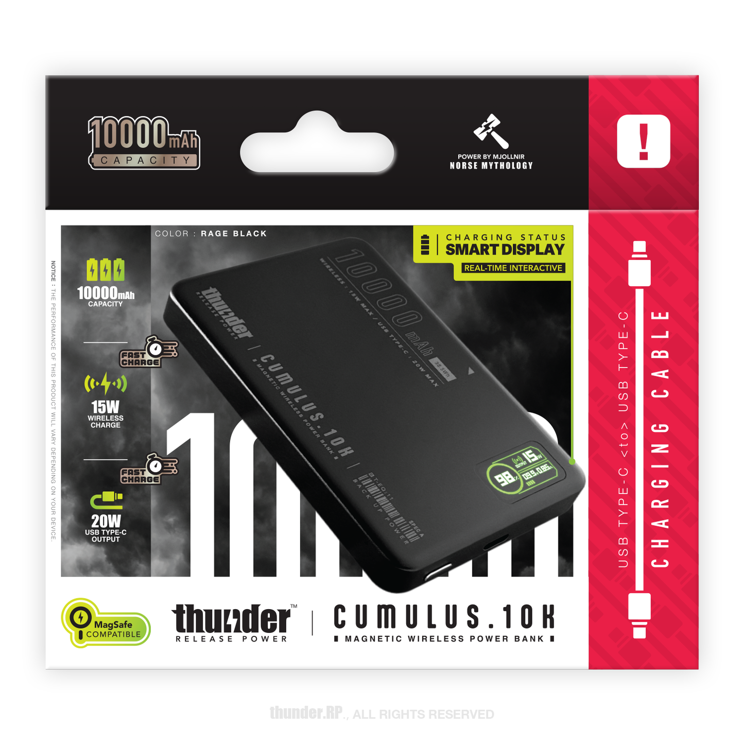 CUMULUS.10K MAGNETIC Wireless Charge Power Bank - 10000mAh New